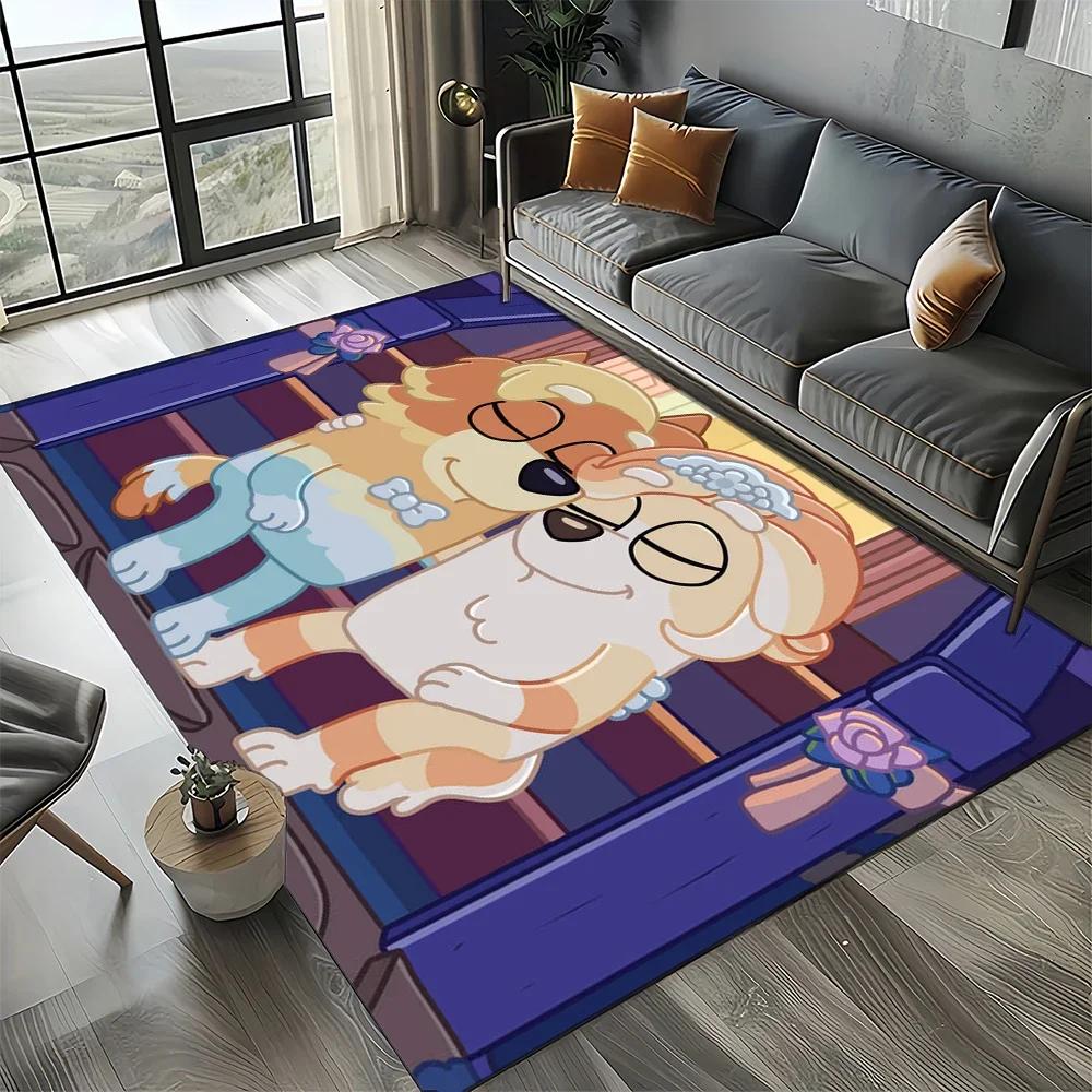 

3D Print B-Blueys Family Cartoon Dog Carpet Rug for Living Room Bedroom Home Sofa Decoration,Kid Play Non-slip Floor Mat 40x60cm( 15x23in )