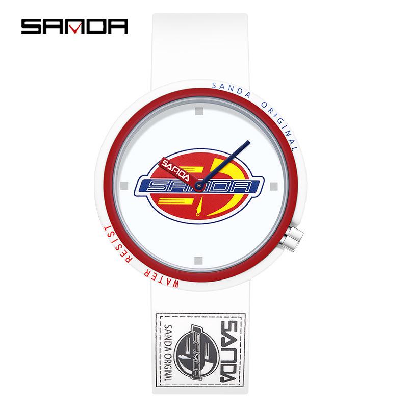 Sanda Waterproof Unisex Nylon Quartz Wristwatch for Junior & Senior High School Exam