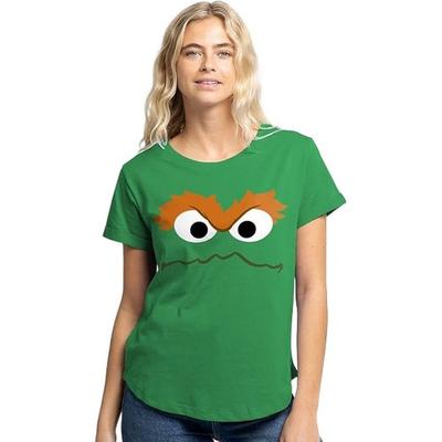 Womens/Ladies Oscar The Grouch Face T-Shirt