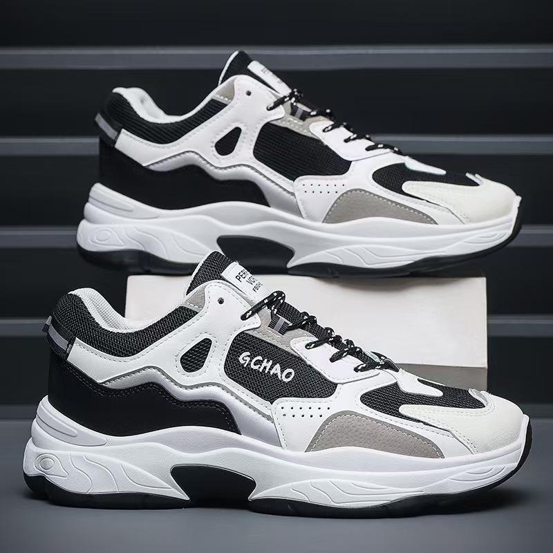 Men's Shoes Spring, Summer and Autumn Breathable Mesh Sports Casual Running Shoes Men's Student Versatile Height-increasing Littletrendy Shoes