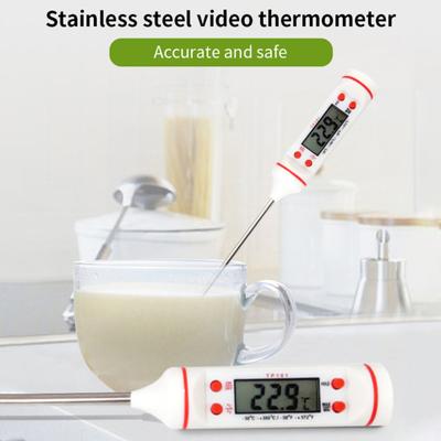 Oil Thermometer Sensitive Precise LCD Display Stainless Steel Probe Meat Temperature Meter for Home