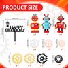 11Pcs Robot Cake Toppers for Boys Robot Birthday Robot Cake Cupcake Decorations Robot Figurine for Robot Birthday Party Supplies