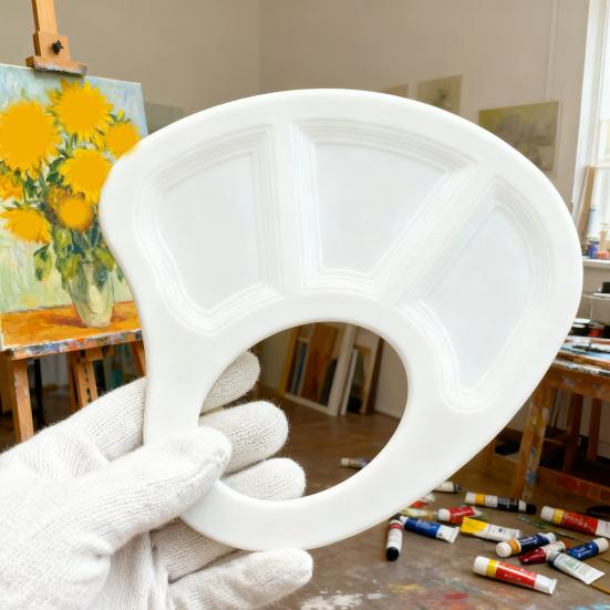 Handheld Color Palette Plastic Makeup Painting Palette Tray Portable Color Mixing Tray for Watercolor Nail Art And Makeup Creative Artist Tool