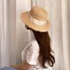 Square Ribbon Straw Hat, Raffia Hat, Panama Hat, Boater Hat