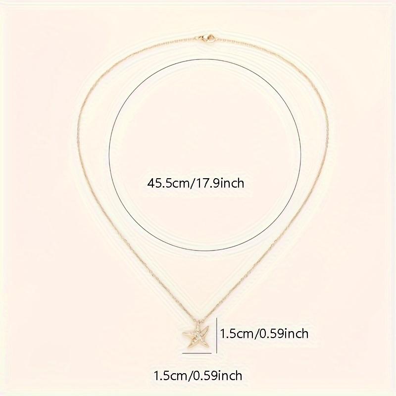 [Popular Choice] Elegant Starfish Pendant Necklace with Artificial Accents, Copper Collarbone Chain for Women - Perfect Birthday or Party Gift