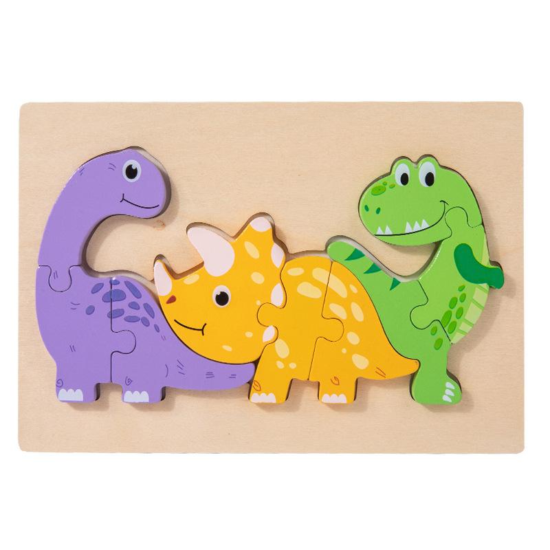 Montessori Baby Wooden Animal 3D Puzzle Model Parent-Child Toddler Children Wooden Early Childhood Education Teaching Aid Toys