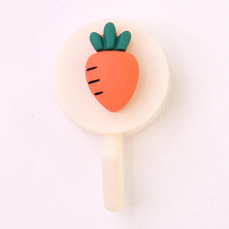 2Pcs Cartoon Fruit Animals Self Adhesive Wall Hook Bathroom Kitchen accessories Single Hook Towel Hat Key Bag Hanger decor Storage