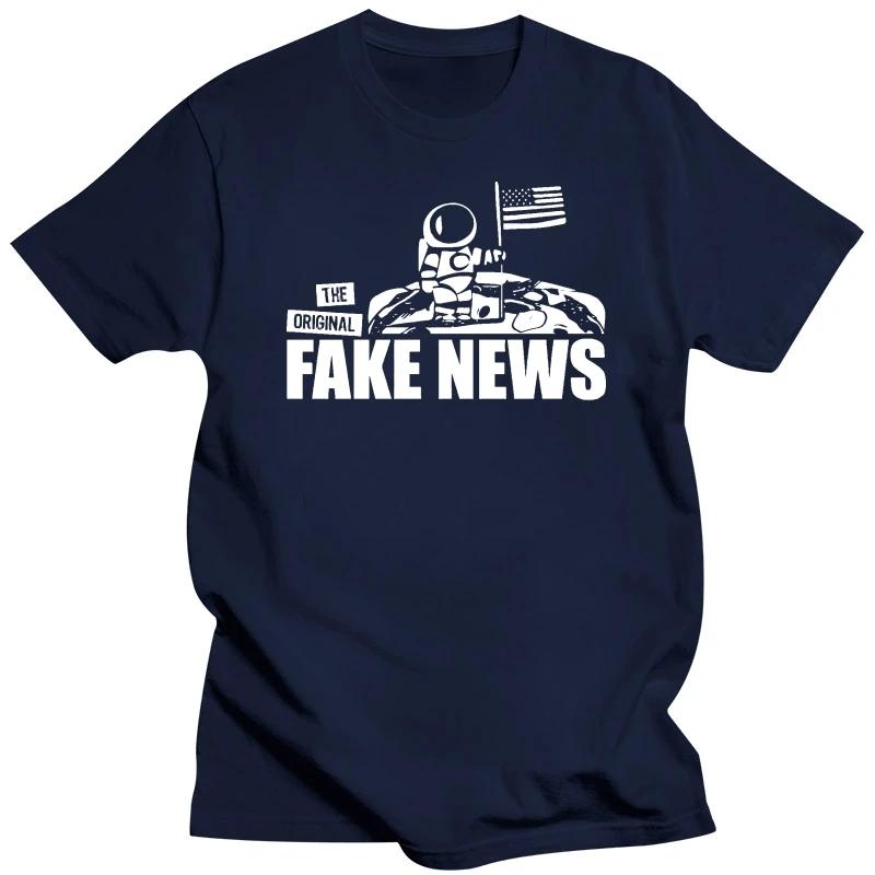 Summer Harajuku Custom T Shirt Heavyweight Informal Moon Landing Hoax Shirt Astronaut Space Funny Scam Usa Fake News Truther