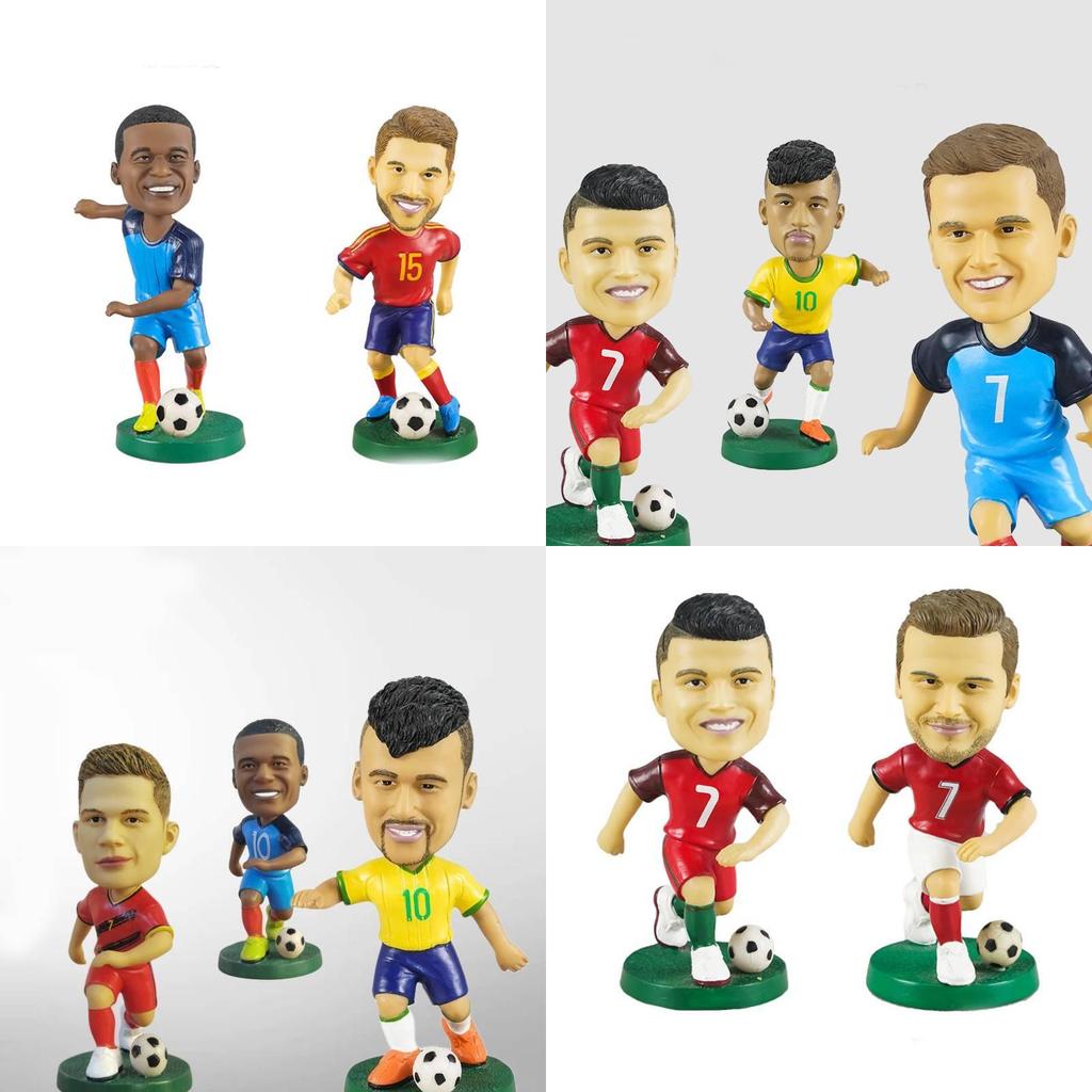 Resin Soccer Star Figurine 12cm Home Decor And Car Ornament Gift For Boys**