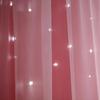 Double Layers Romantic Sheer Kids Children Girls Curtains with Hollow Out Stars for Living Room Bedroom Windows Drapes