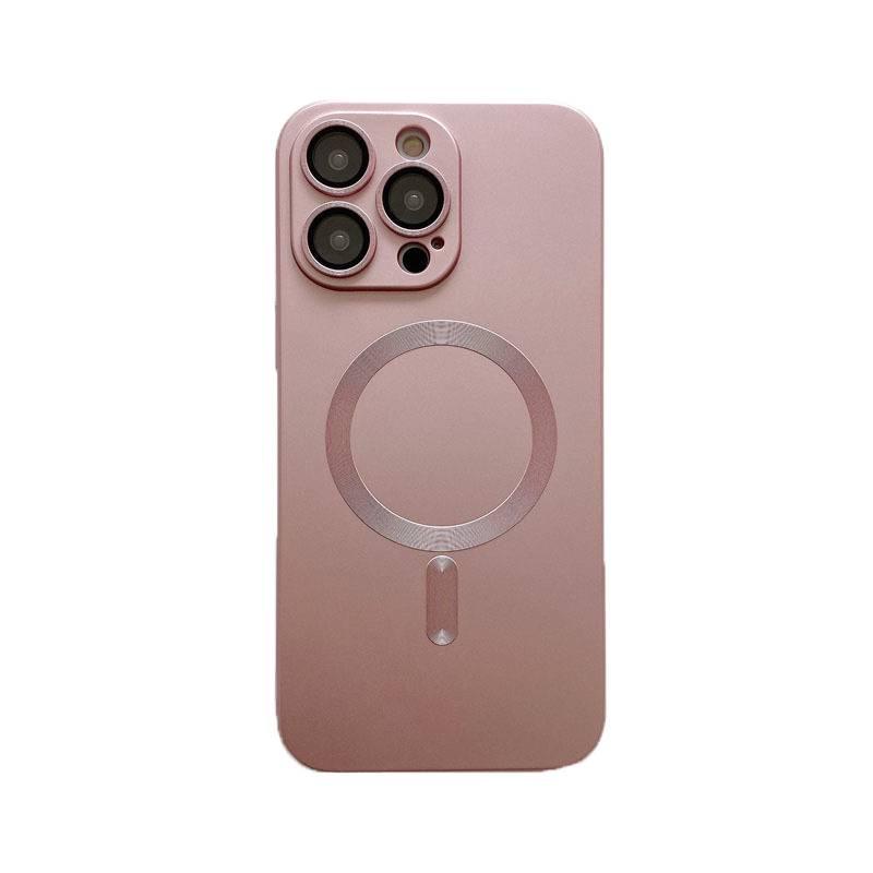 Magnetic Full Coverage Metal Paint iPhone 17 Pro Max Protective Case with Lens Film