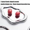 2PCS Artistic Ceramic Trays with Cloud Shape for Modern Home Enhancement and Photo Event Blending Seamlessly Anywhere