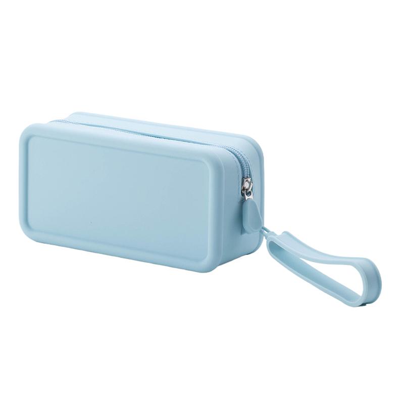 Portable Silicone Coin Purse Waterproof Zipper Travel Pouch Large Capacity Solid Color Earphone Bag Students