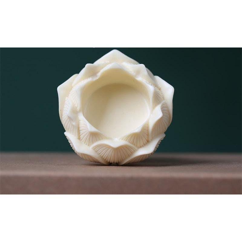 Statue de Lotus Bébé Bouddha pour Espaces Tranquilles, Idéale pour la Décoration de la Maison, du Bureau et du Tableau de Bord de Voiture (Blanc, Pack de 1), Marbre, Statue de Bouddha