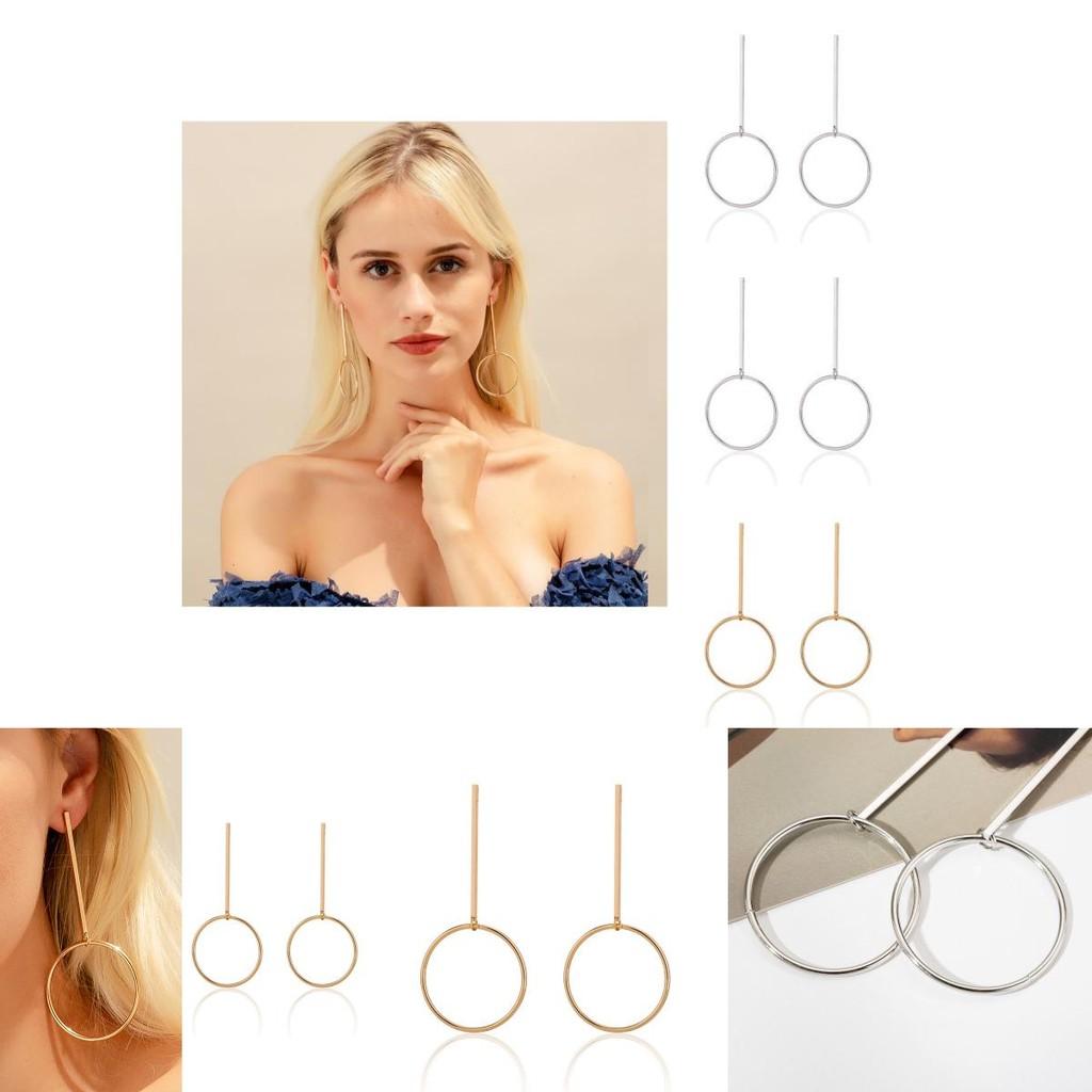 Stylish And Trendy Geometric Alloy Earrings Minimalist Metal Circle Hoops For Fall 2021