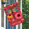 2D Flat - 2D Flat, 1pc Spring And Summer, Dragonfly And Flower Patterns FlagDouble-Sided Garden Flag Courtyard Decoration, Outdoor Decoration, Lawn De