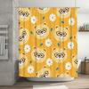 Animal Print Shower Curtain Yellow with Flowers Cartoon Dogs Eyes Glasses Home Decor Bath Rug