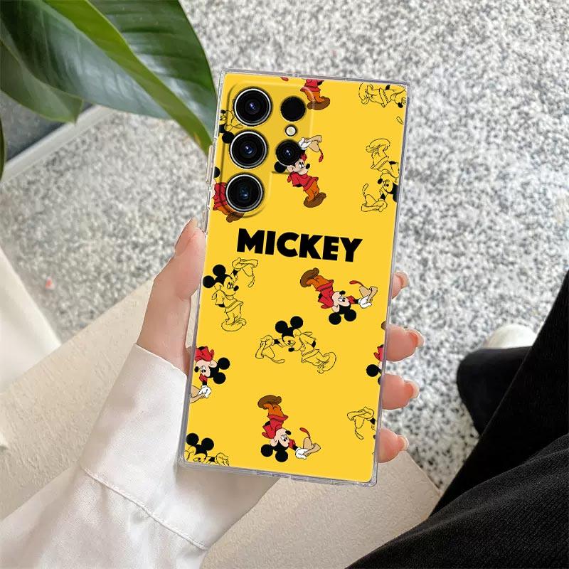 Mickey Minnie Cartoon Transparent Case For Samsung Galaxy S26 S25 Ultra S24 S22 S26 Plus S20 S23 S21 S25 FE 5G Soft Clear Cover