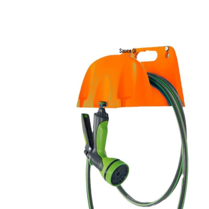 Punch-Free Wall-Mounted Hose Rack for Garden & Car Wash - Soft Pipe Storage & Coiling Solution