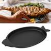 Nitrided Iron Fish Shaped Grill and Serving Pan 24.4in Barbecue Tray Gas Stove Induction Cooker Compatible