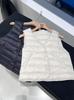 Women's Lightweight V-Neck Ribbed Down Vest for Autumn/Winter, Versatile Short Design.