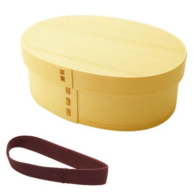 Osaka Choseido Magewappa Bento com Bônus de Almoço Caixa com Faixa Marrom, Oval, Divisórias, 720cc, Faixa, Incluído,