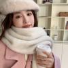 Windproof Warm Neck Scarf Macaron Solid Color Winter Cashmere Shawl Long Wool Tassel Scarf  Women
