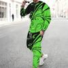 Men Black Blue Bohemian Mandala Partial Print Long Sleeve Sweatshirt Jogger Pants Two Piece Suit