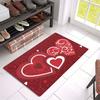 VIKAMA Valentine's Day Carpet Love Heart Carpet Red Doormat Welcome Mat Bedside Floor Mat Rug For Bedroom Carpet For Live Room