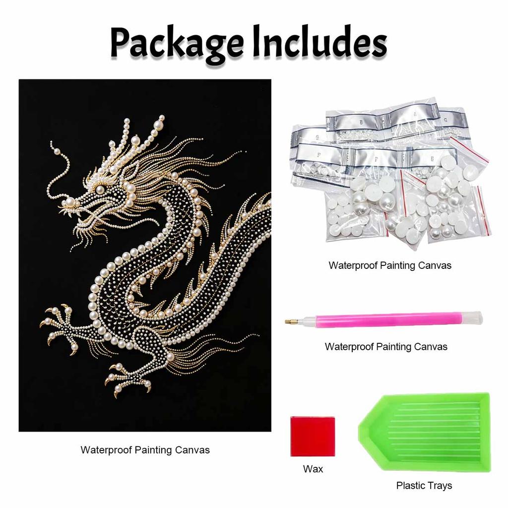 5D DIY Pearl Diamond Painting Kit Majestic Dragon Full Drill Embroidery Mosaic Art Home Wall Decor Gift