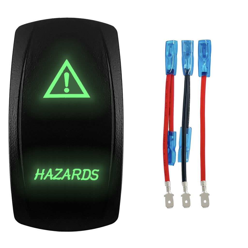 1 Pc Green 12V/24V Rocker Toggle Switch With Jump Wire for Car Boat Truck Marine Yacht Trailer Tractor Jeep YJ JK Vans SXS Battery Switches5