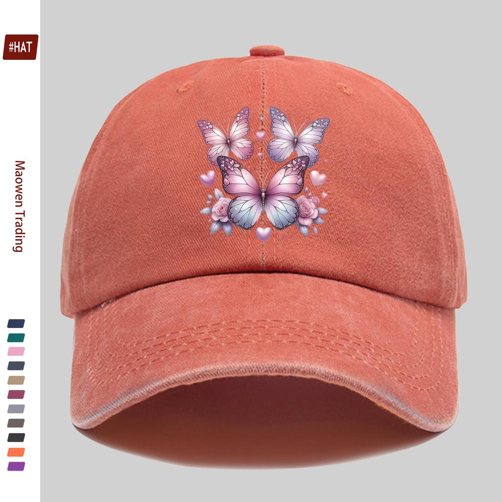 pc Fashion Butterfly Pattern Printed Baseball Cap Comfortable Trendy Sports Decor Hat Trendy Lightweight Accessory Adjustabl
