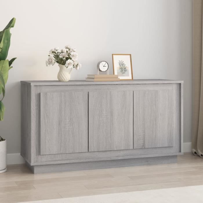 VidaXL Buffet sonoma gris 102x35x55 cm bois d'ingénierie 831891
