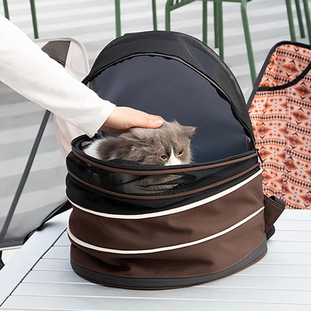 Atmungsaktive Katzentragetasche, Outdoor-Umhängetasche für Haustiere, Rucksack, erweiterbarer Platz, tragbare Reise-Netztaschen für Hunde und Katzen
