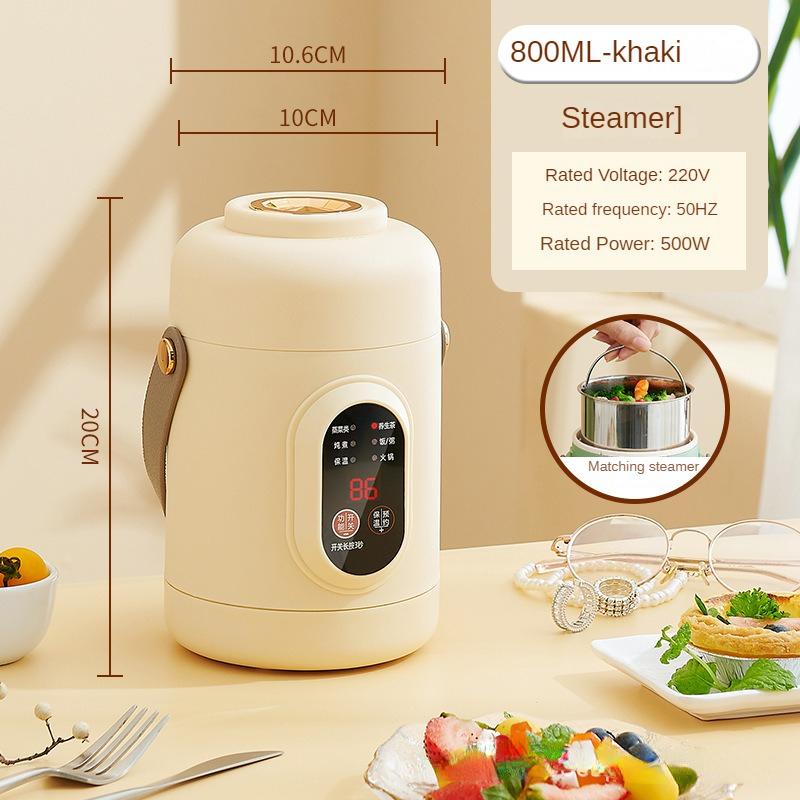 220V Intelligent Mini Health Electric Stewpot Cup Portable Soup Pot Office Cooking Machine 800ML Hot Pot  Stew Pot with Steamer US