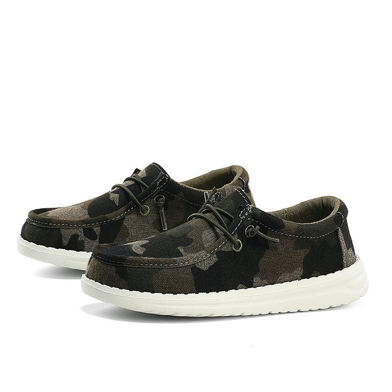 Jednoduché plátěné boty, nazouvací, líné boty, rodičovské a dětské boty s nízkým svrškem zvyšující výšku, ležérní denní obuv zakrývající chodidlo, plochý podpatek a protiskluzové spolužačky