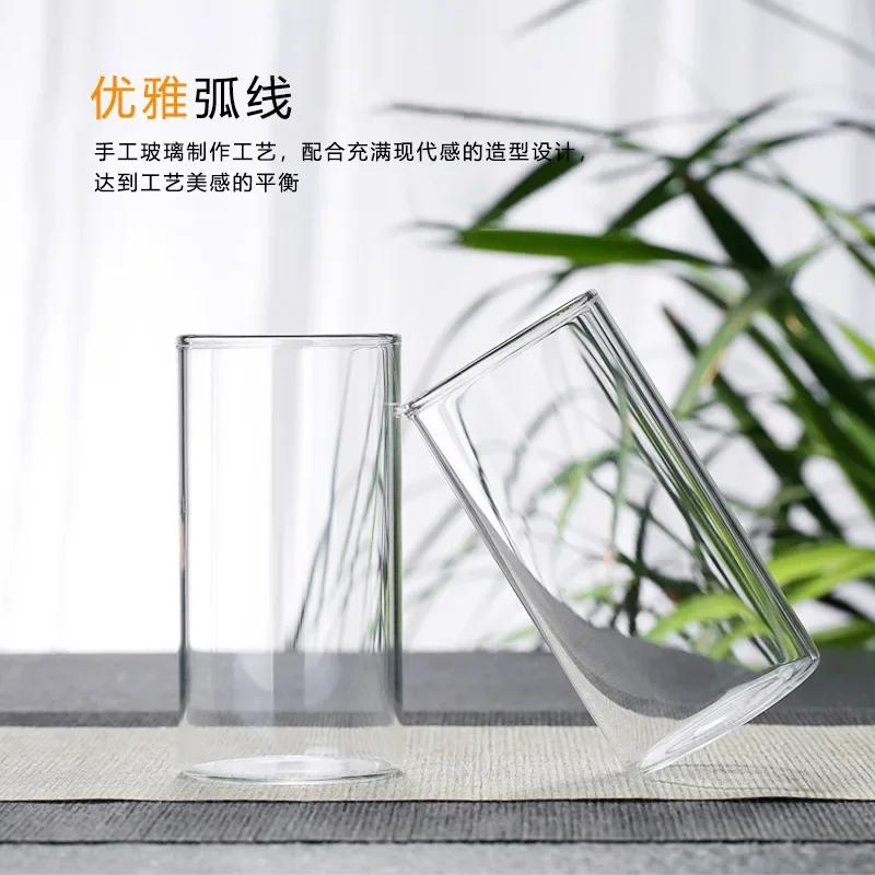 250ML Rakt Glas Vattenglas Kreativ Familj Mjölk Vattenglas Stor Kapacitet Enkelt Kallt Dryckesglas Kaffekopp Mugg