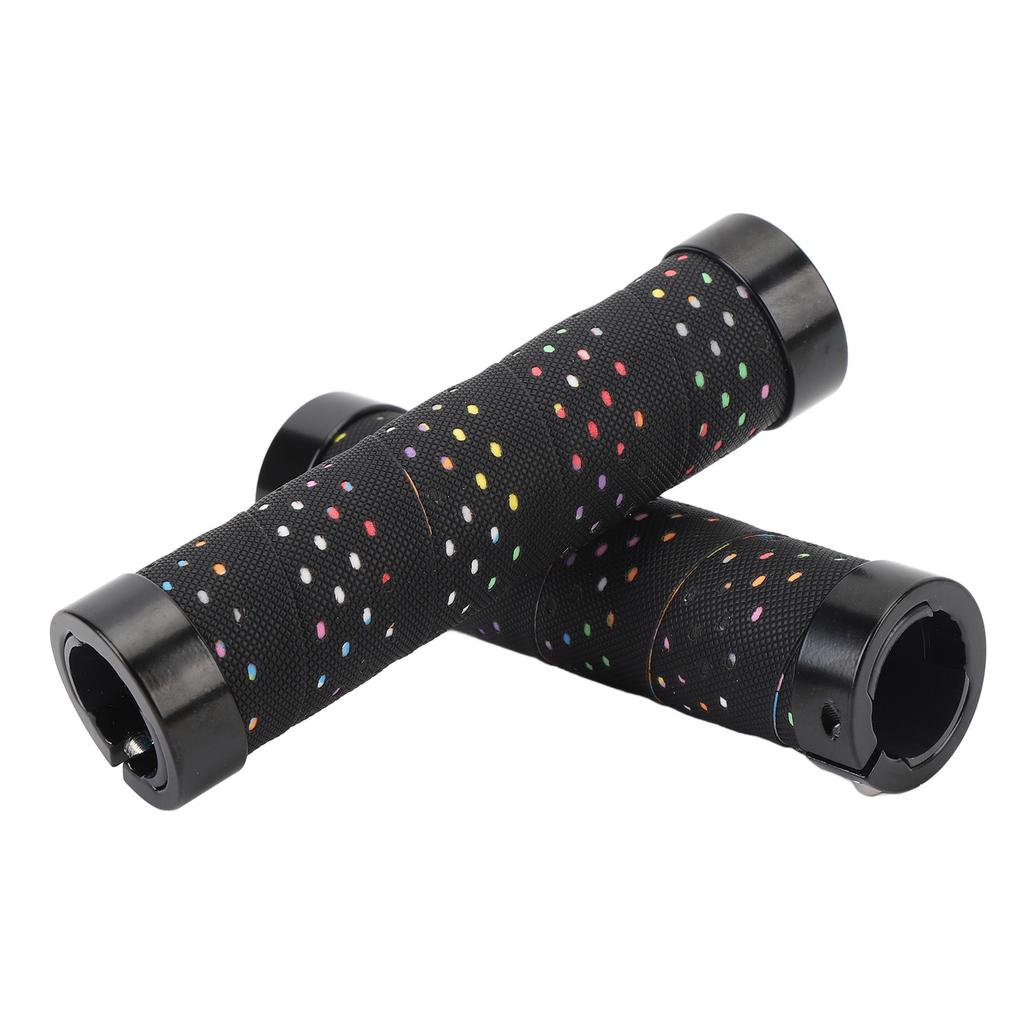 2er Set Fahrradlenkergriff-Set Anti-Rutsch Dual-Locking PU Bequemes Fahrradlenkergriff-Set 22,2 mm Schwarz mit farbiger Basis