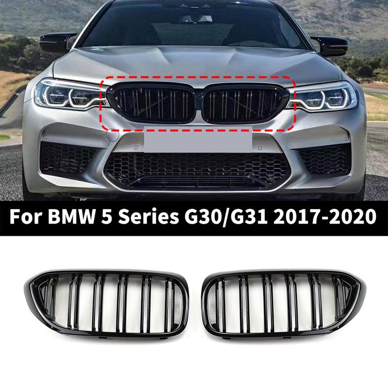 

Решітка переднього бампера для BMW 5 серії M5 G30 G31 520i 530i 540i ABS 2-Slat Gloss Black Front Kidney Grille Glossy Black