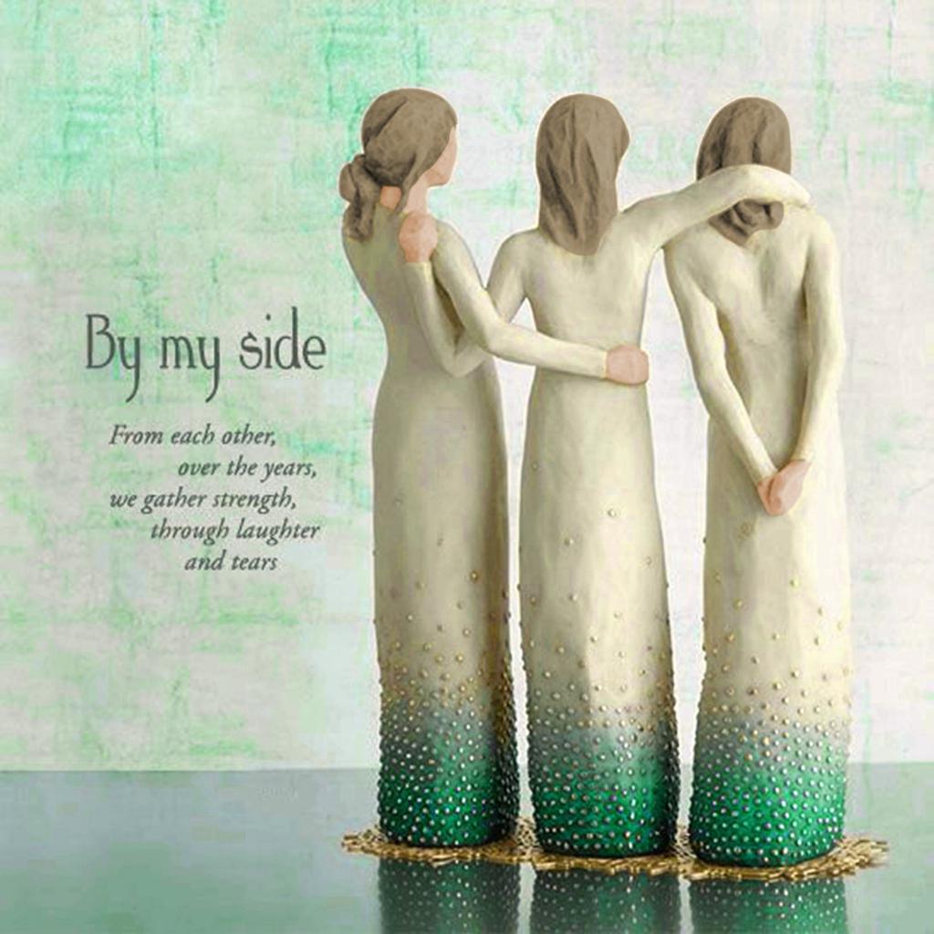 By My Side Three Women Beside Me Resin Ornaments Craft Decorations Holiday Creative Gifts