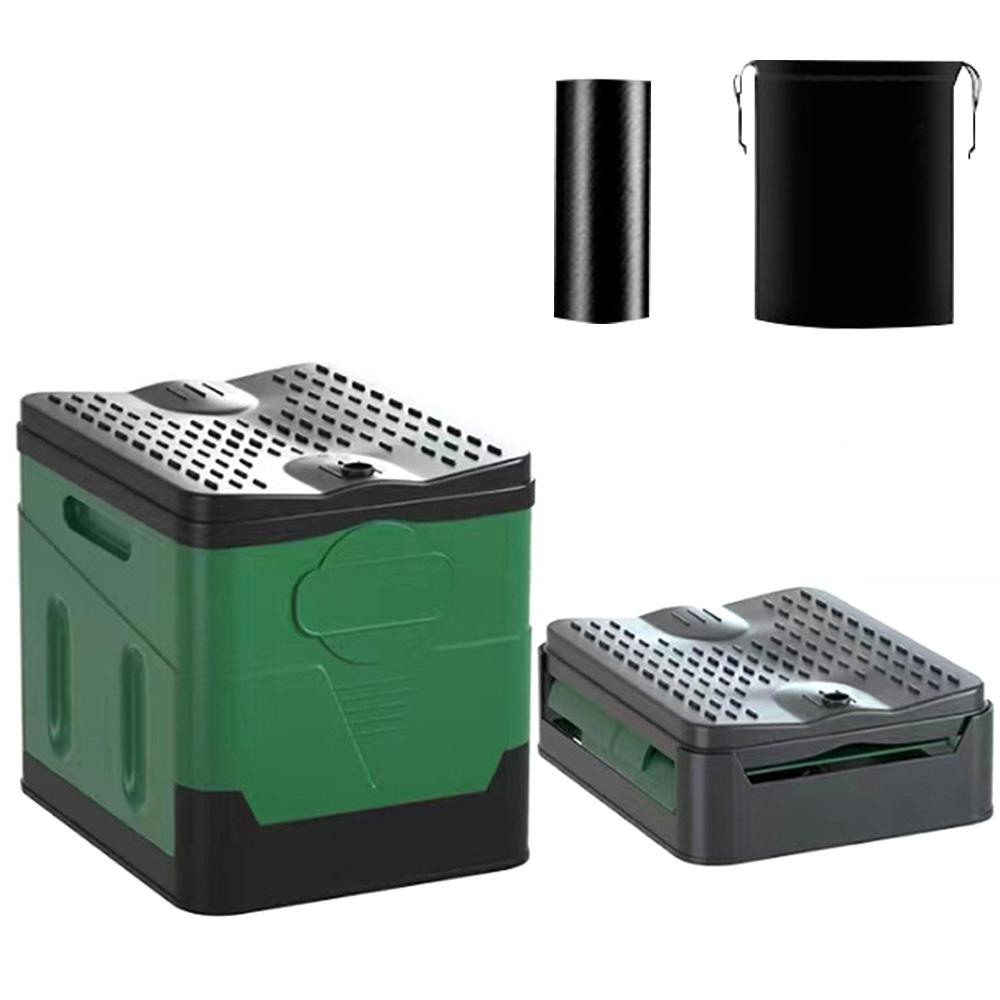 Toaletă portabilă pliabilă pentru camping în aer liber cu capac pentru drumeții în camping