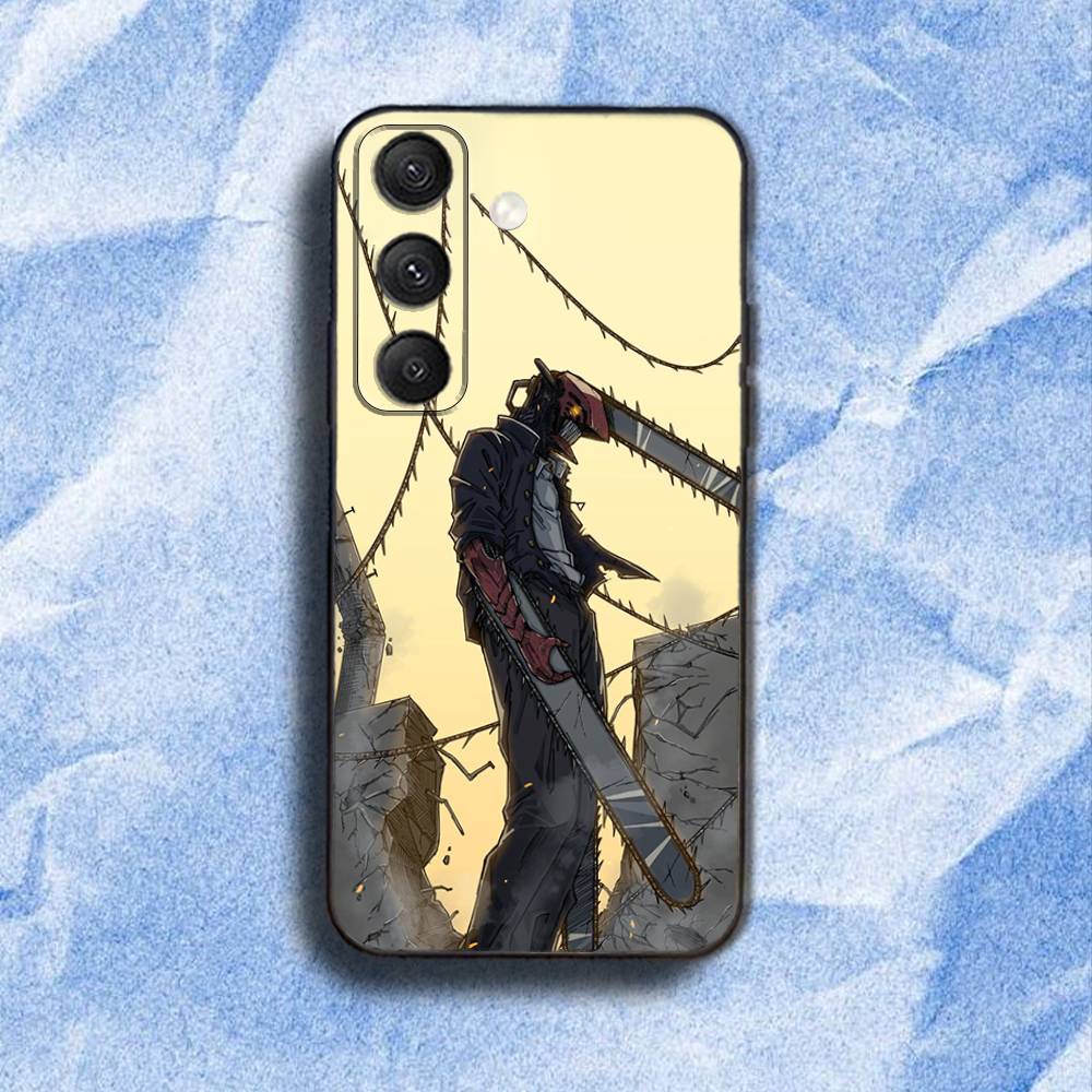 

ChainsawS M-Man Phone Case For Samsung S 25,24,23,22,30,21,10,9,Ultra,Plus,Lite,FE,4,5G Black Soft Case samsungS25