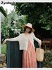 Bohemian Vintage Off-Shoulder Dress for Women Summer Xinjiang Tourism Thailand Hainan Sanya Beach Vacation Style Maxi Dress