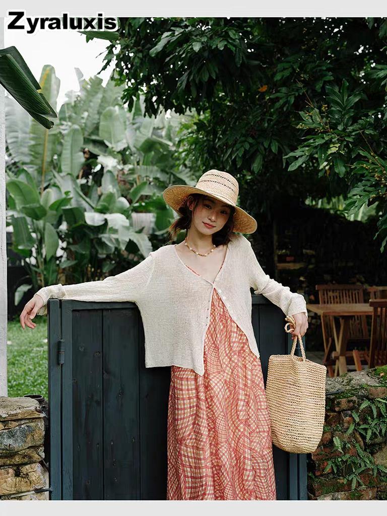 Bohemian Vintage Off-Shoulder Dress for Women Summer Xinjiang Tourism Thailand Hainan Sanya Beach Vacation Style Maxi Dress