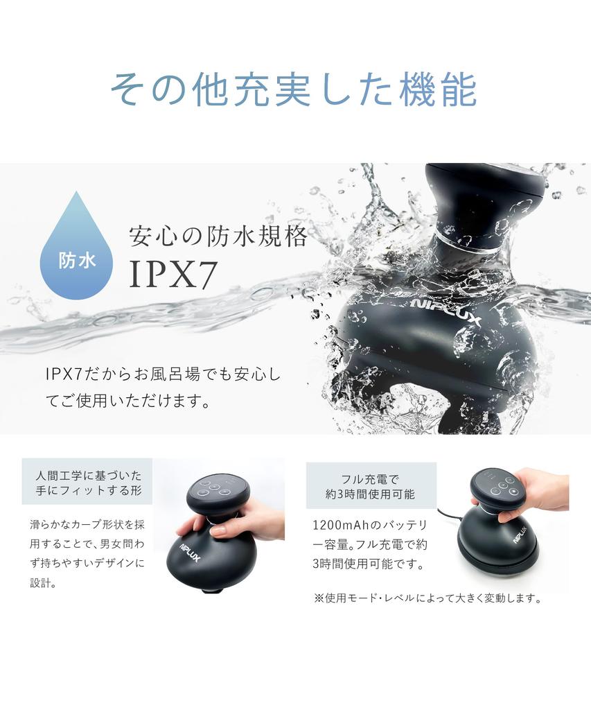 By a PhD from Kyushu NIPLUX EMS Head Electric Scalp Brush for Scalp Care and Face Red IPX7 3D Beauty Appliance for the Whole Nisso Plus NIPLUX EMS