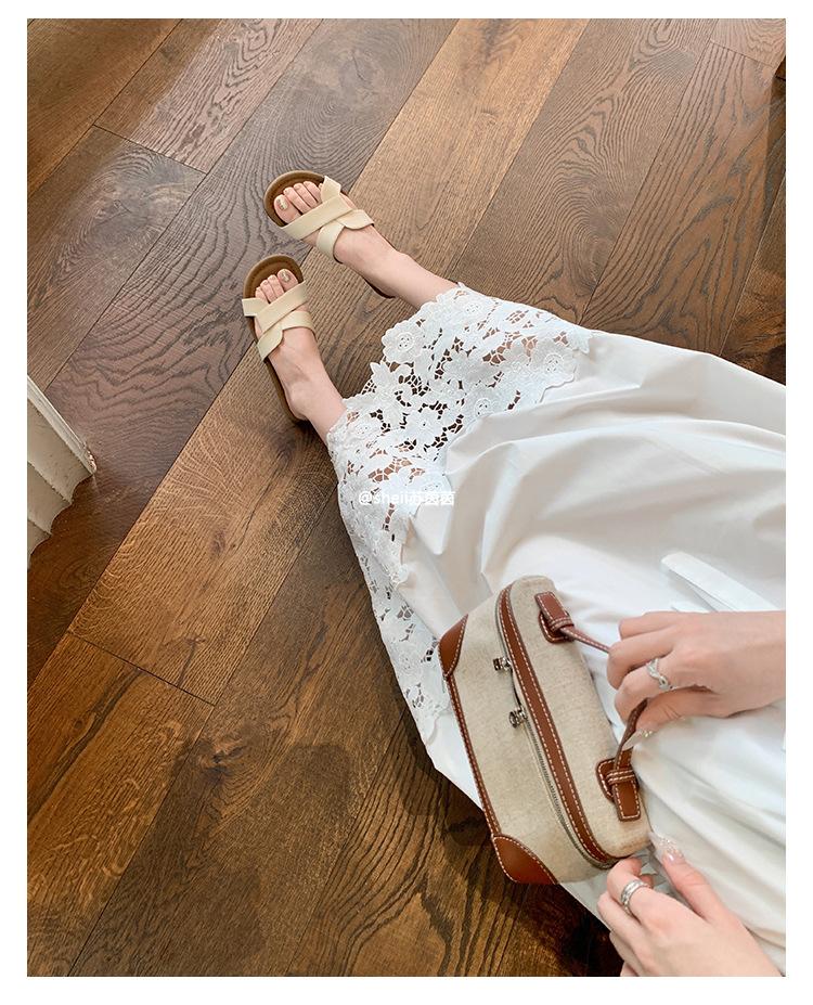 

[] Soft bond drag~ holiday wind beach leisure flat-bottomed slippers women s sandals outside summer wear 40