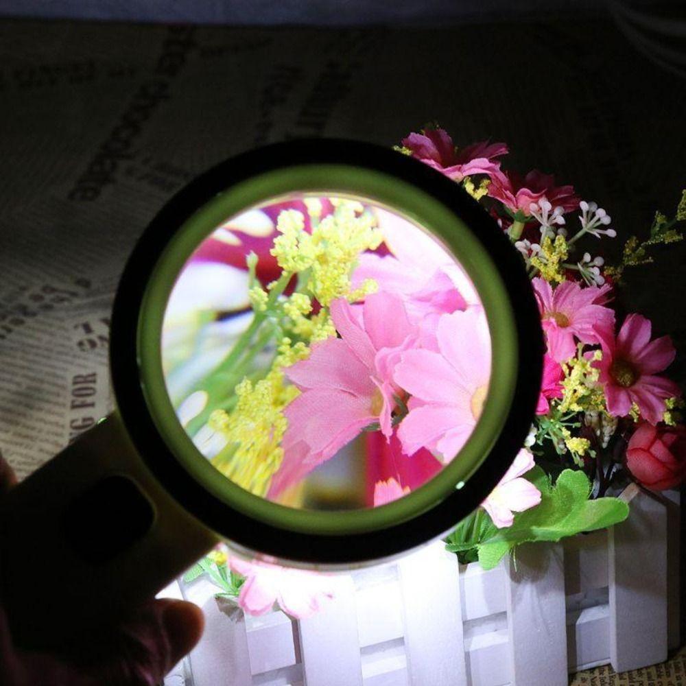 Illumination Hand Held Magnifying Glass HD Reading Magnifying Glasses  Coins Inspection