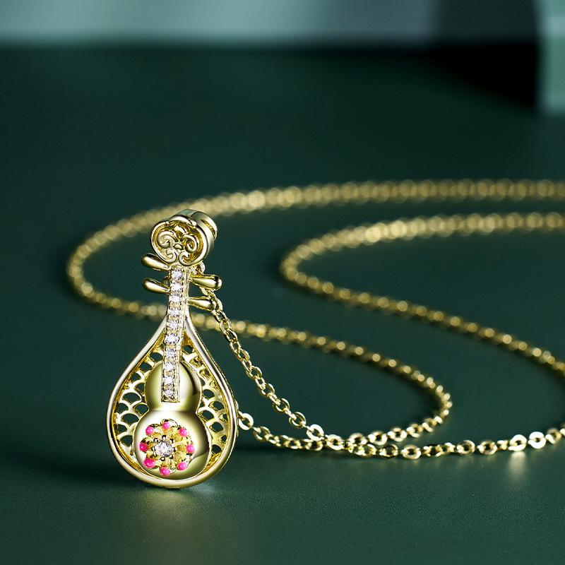 

Sterling Silver Necklace Female Versatile Pipa New Chinese Necklace High Sense Valentine s Day Gift for Girlfriend 925 silver