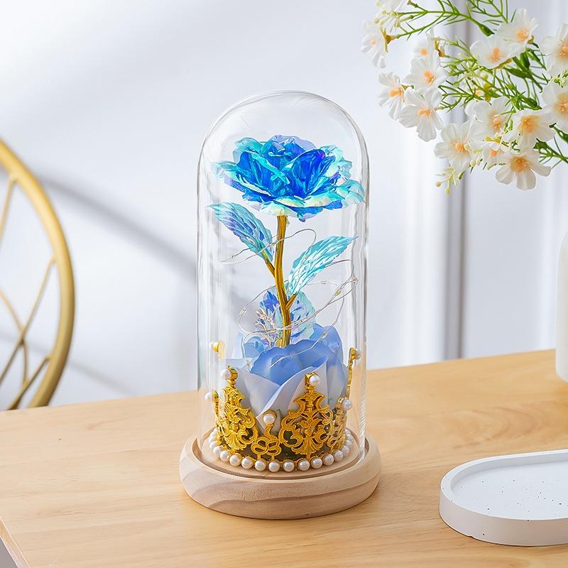 Led Rose Decoration Light Exquisite Desktop Decorative Light Valentine'S Day Gift Lamp High Fidelity Artificial Flower Ornament
