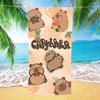 Cute Cartoon Capybara Daily Pattern Beach Towel For Kids Animal Lover Summer Pool Swimming Soft Towel